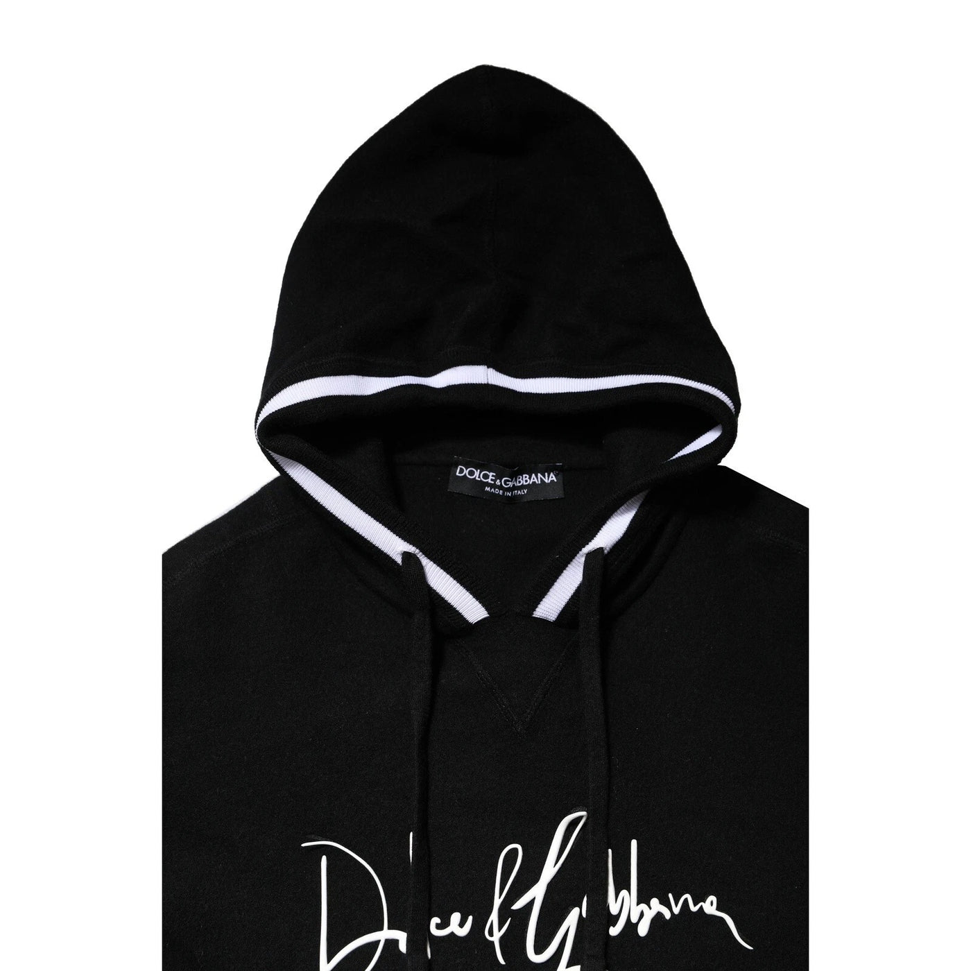 Dolce & Gabbana Schwarzes Sweatshirt mit Logodruck und Kapuze