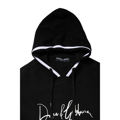 Dolce & Gabbana Schwarzes Sweatshirt mit Logodruck und Kapuze