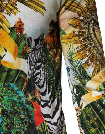 Dolce & Gabbana Tropical Heart Crown Seidenpullover