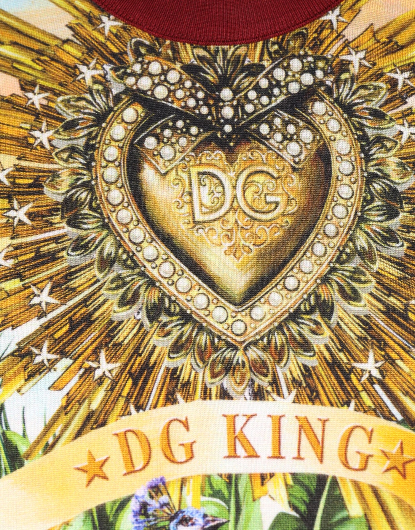 Dolce & Gabbana Tropical Heart Crown Seidenpullover
