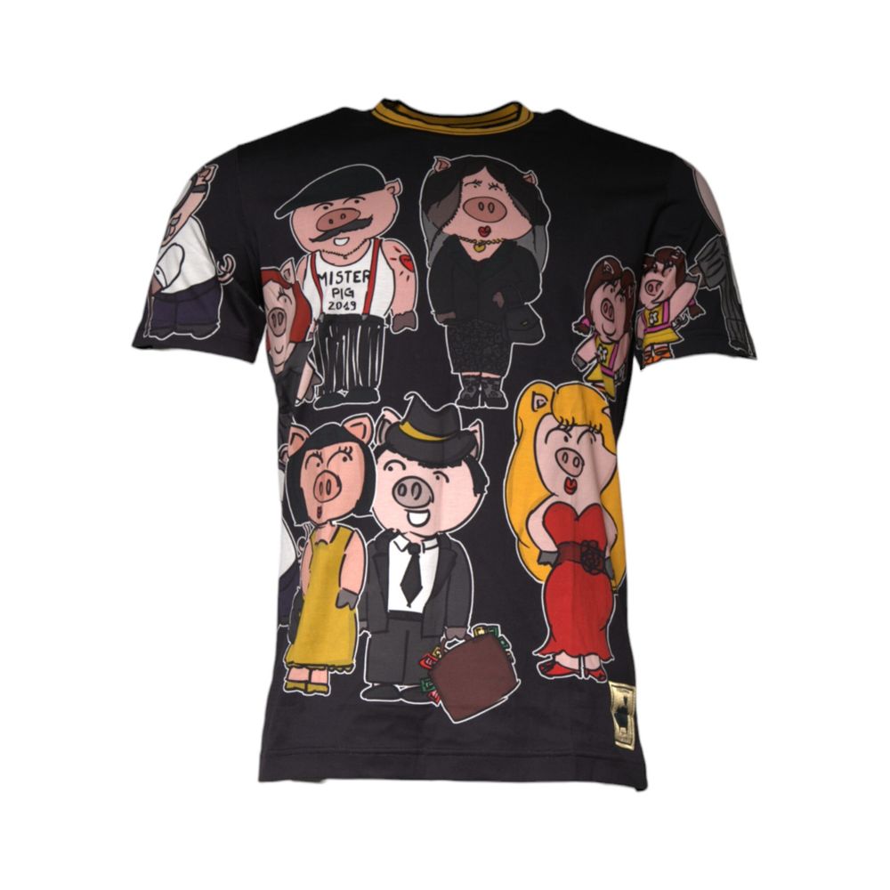 Dolce & Gabbana Schwarzes T-Shirt aus Baumwolle