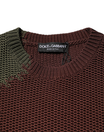 Dolce & Gabbana Multicolor Baumwolle Abstrakt Männer Pullover Sweater