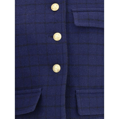 Chloé Boxy Jacke aus Wolle kariert