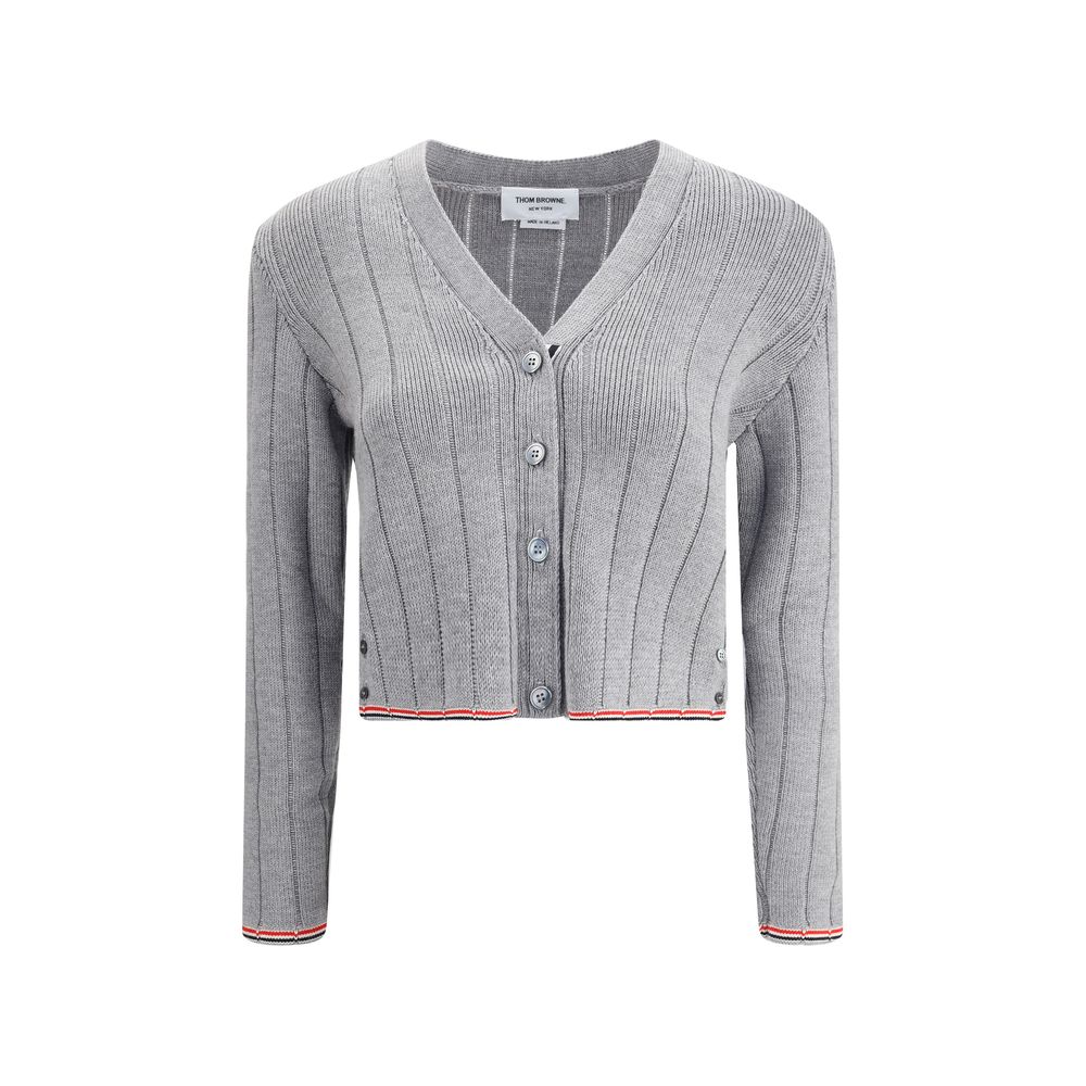 Thom Browne Leiter Vollnadel Rippenstich V-Ausschnitt Auto