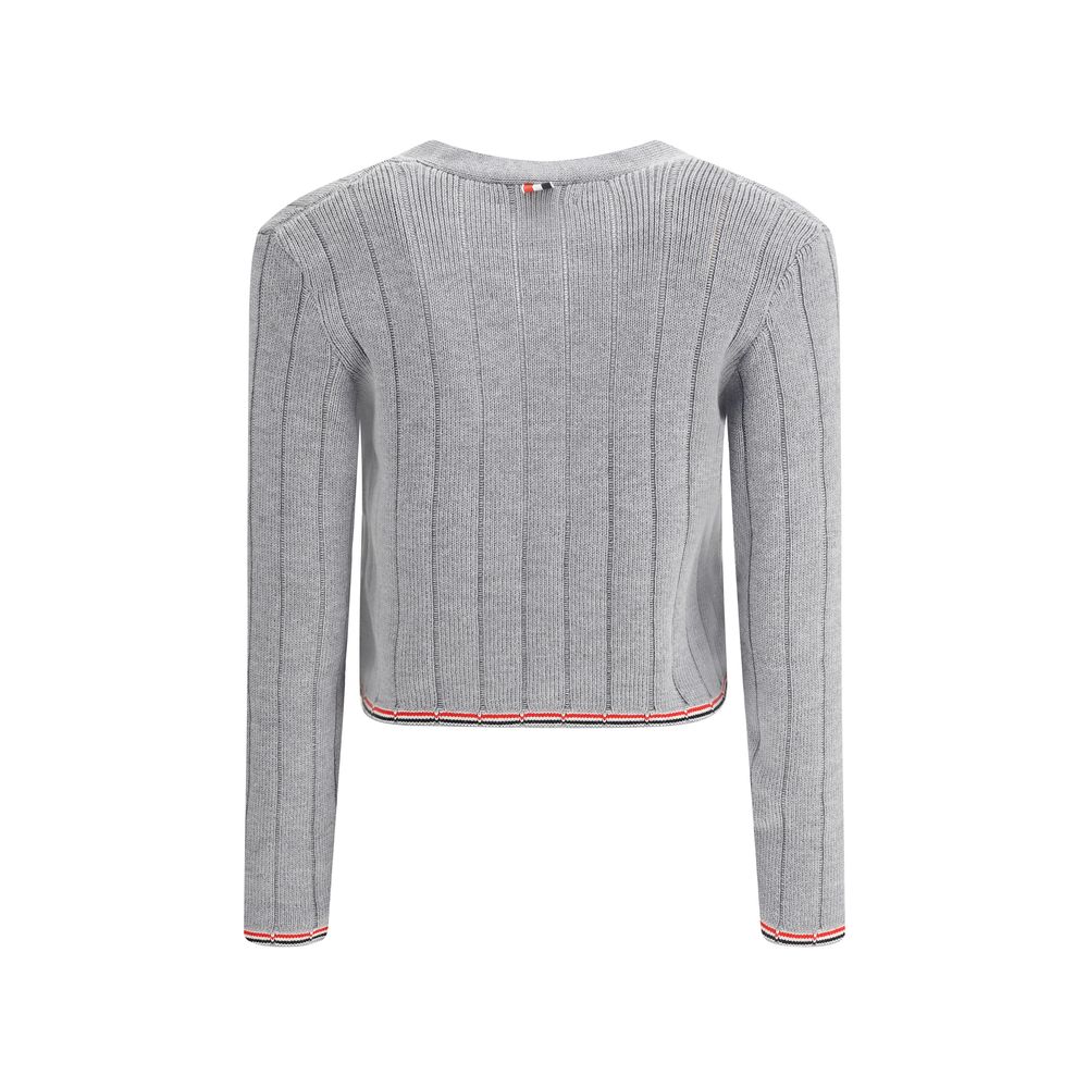 Thom Browne Leiter Vollnadel Rippenstich V-Ausschnitt Auto