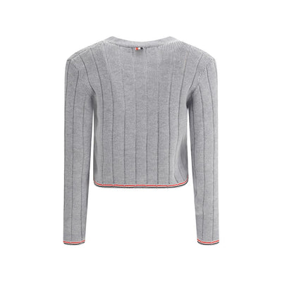 Thom Browne Leiter Vollnadel Rippenstich V-Ausschnitt Auto