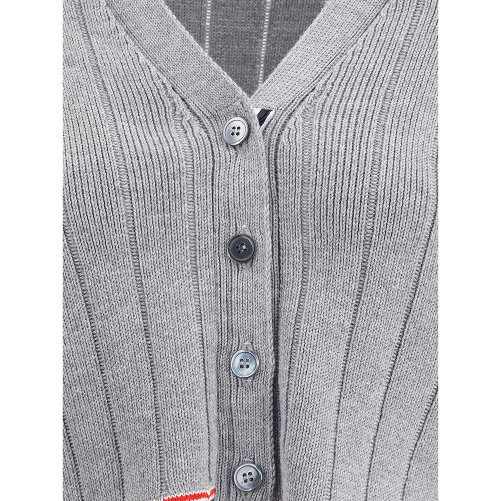 Thom Browne Leiter Vollnadel Rippenstich V-Ausschnitt Auto