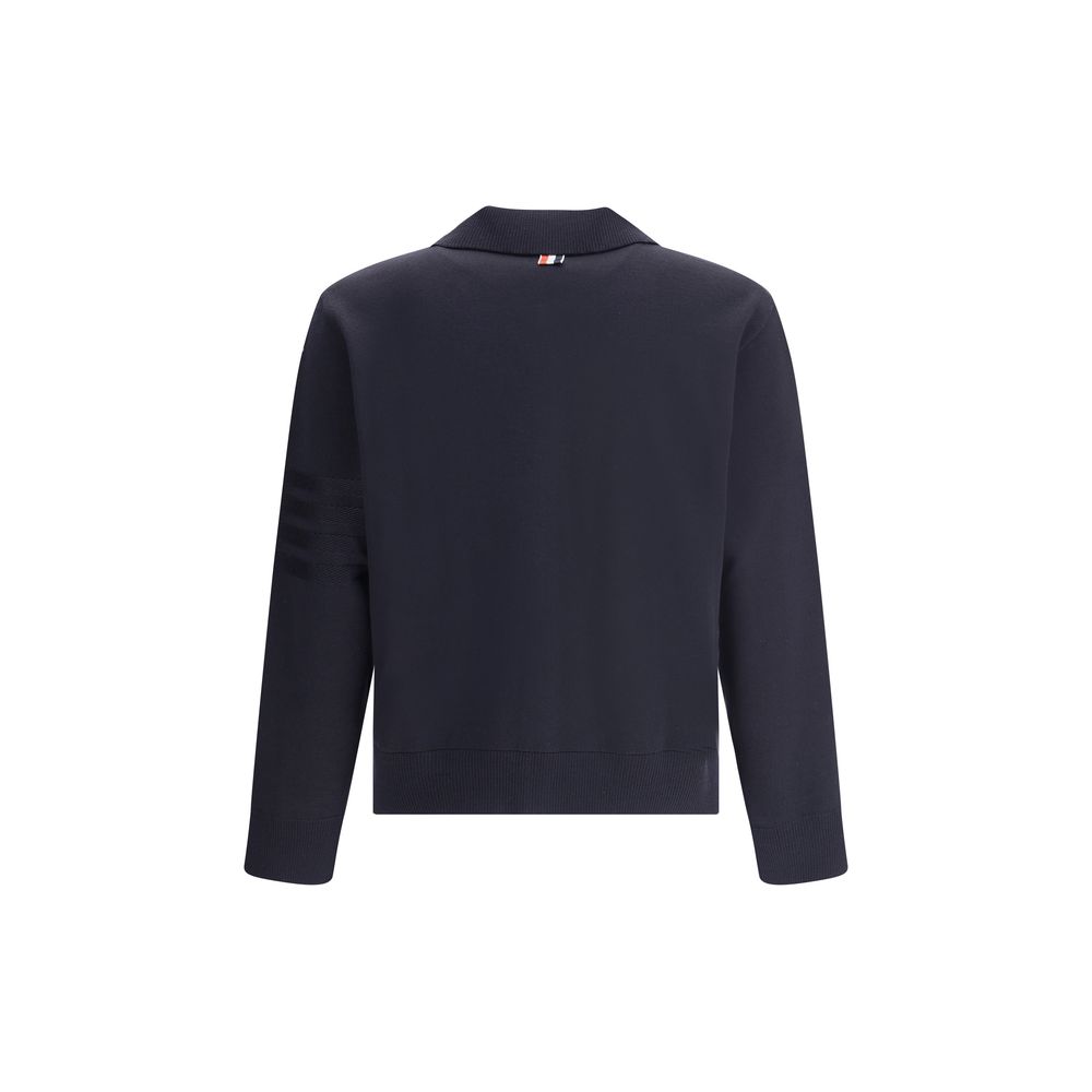 Thom Browne Double Face Strickjacke mit durchgehendem Reißverschluss In Meri