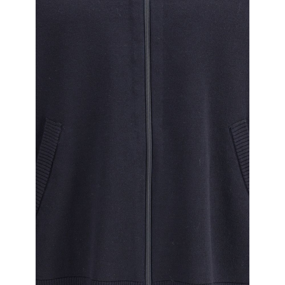 Thom Browne Double Face Strickjacke mit durchgehendem Reißverschluss In Meri