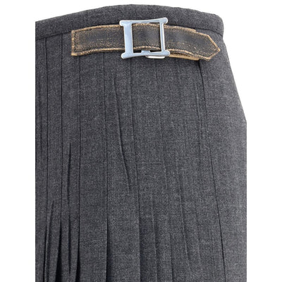 Prada Plissee-Rock aus Ziegenmohair