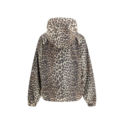 Ganni Leopard Regenmantel Jacke