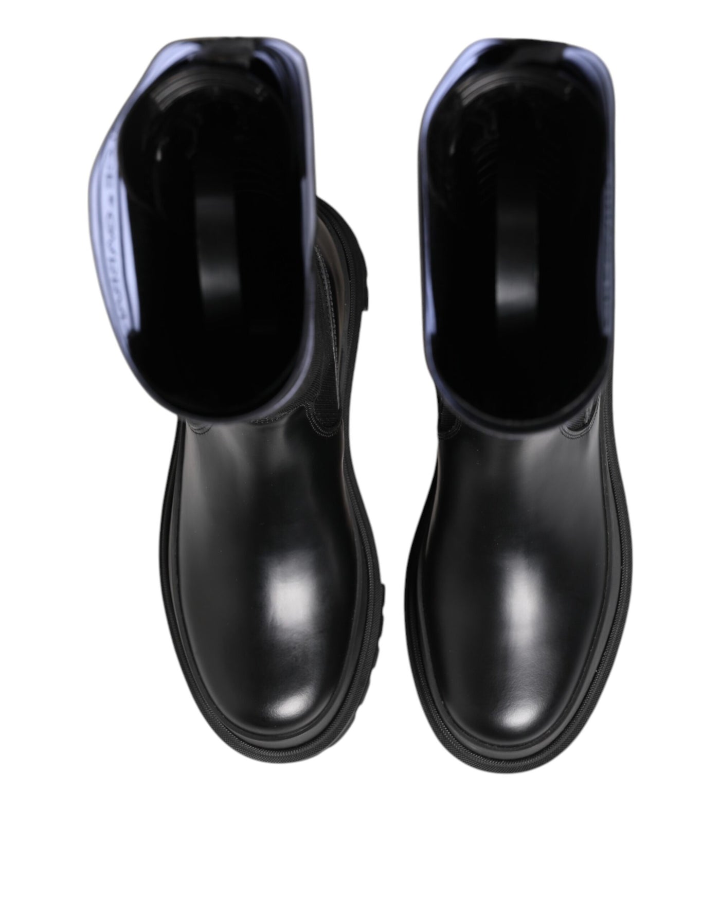Dolce & Gabbana Schwarz Weiß Polyester Socken Hohe Stiefel Schuhe