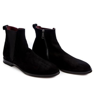 Dolce & Gabbana Stiefel aus schwarzem Kalbsleder
