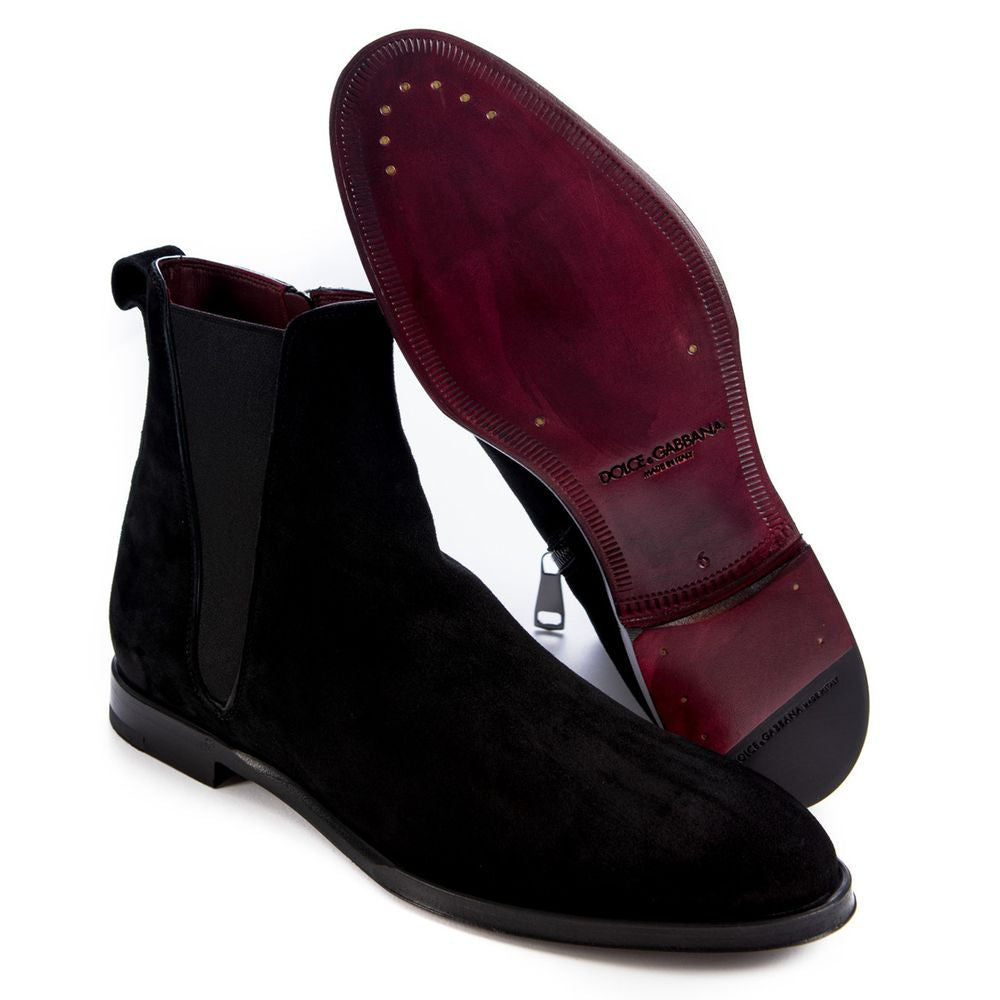 Dolce & Gabbana Stiefel aus schwarzem Kalbsleder