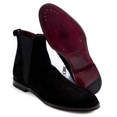 Dolce & Gabbana Stiefel aus schwarzem Kalbsleder