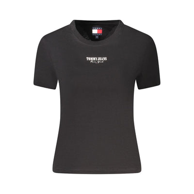 Tommy Hilfiger Schwarzes Baumwoll-T-Shirt für Frauen
