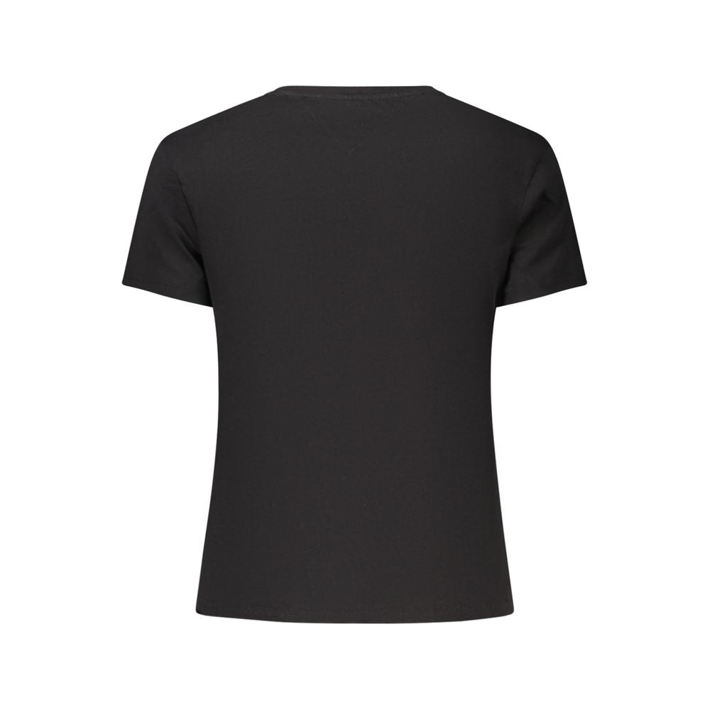 Tommy Hilfiger Schwarzes Baumwoll-T-Shirt für Frauen
