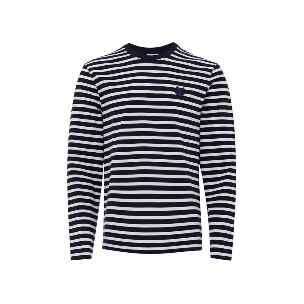 Maison Kitsuné Blaues Baumwoll-Langarmshirt
