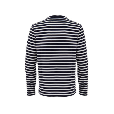 Maison Kitsuné Blaues Baumwoll-Langarmshirt