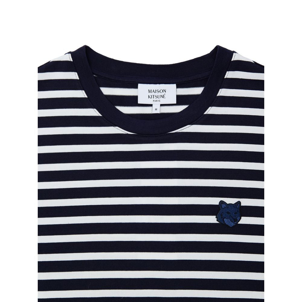 Maison Kitsuné Blaues Baumwoll-Langarmshirt