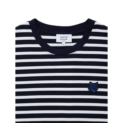 Maison Kitsuné Blaues Baumwoll-Langarmshirt