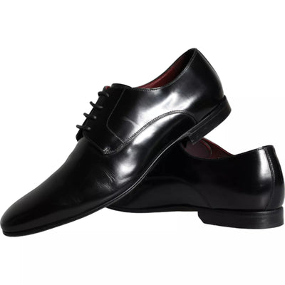 Dolce & Gabbana Schwarze Derby-Schuhe aus Kalbsleder
