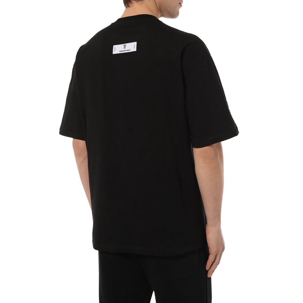 Diego Venturino Schwarzes T-Shirt aus Baumwolle