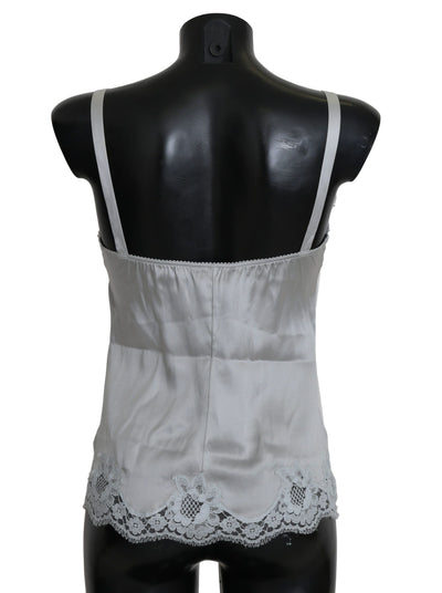 Dolce & Gabbana Grünes Seiden-Spitzenkleid Chemisole Lingerie