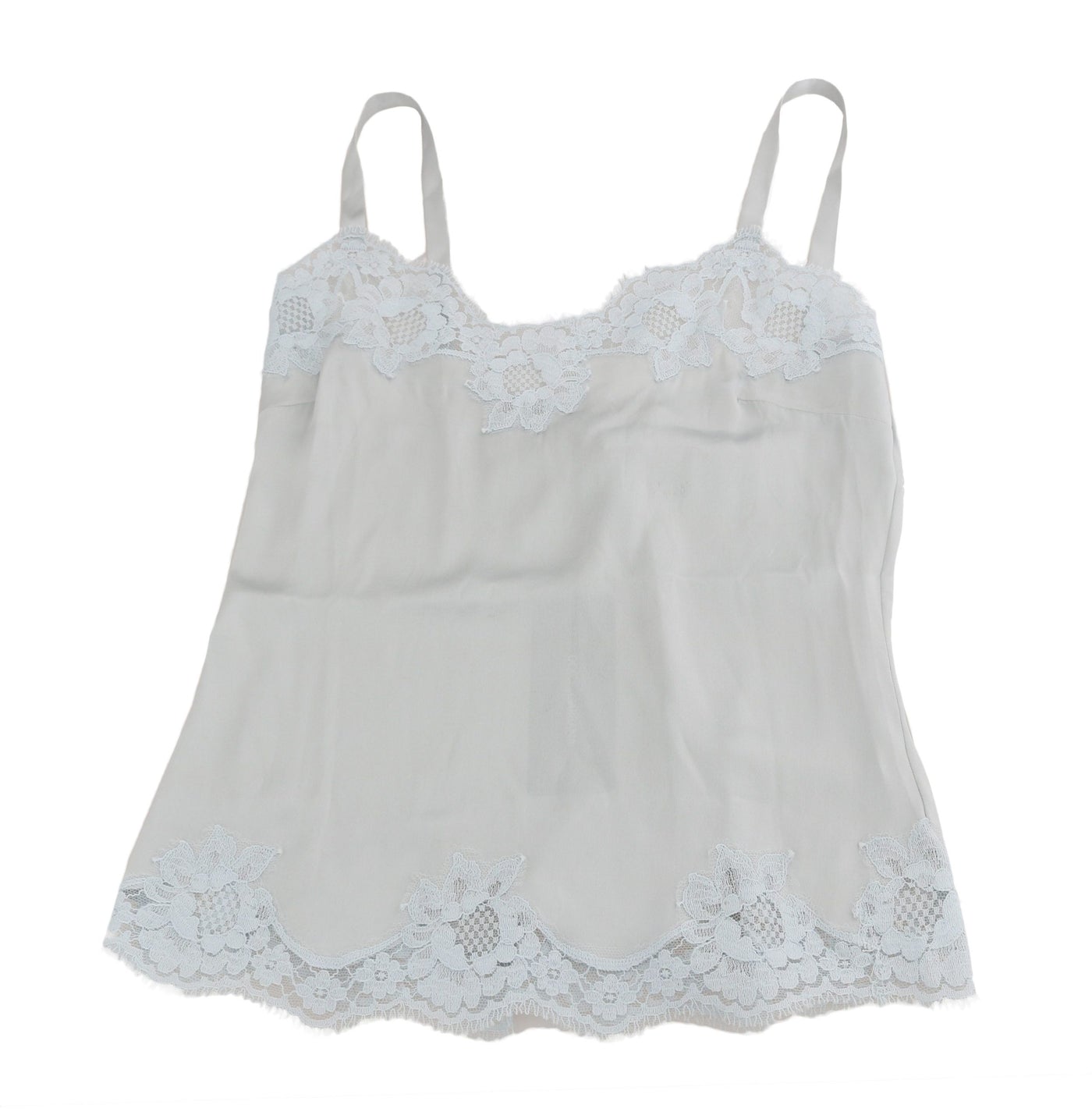 Dolce & Gabbana Grünes Seiden-Spitzenkleid Chemisole Lingerie