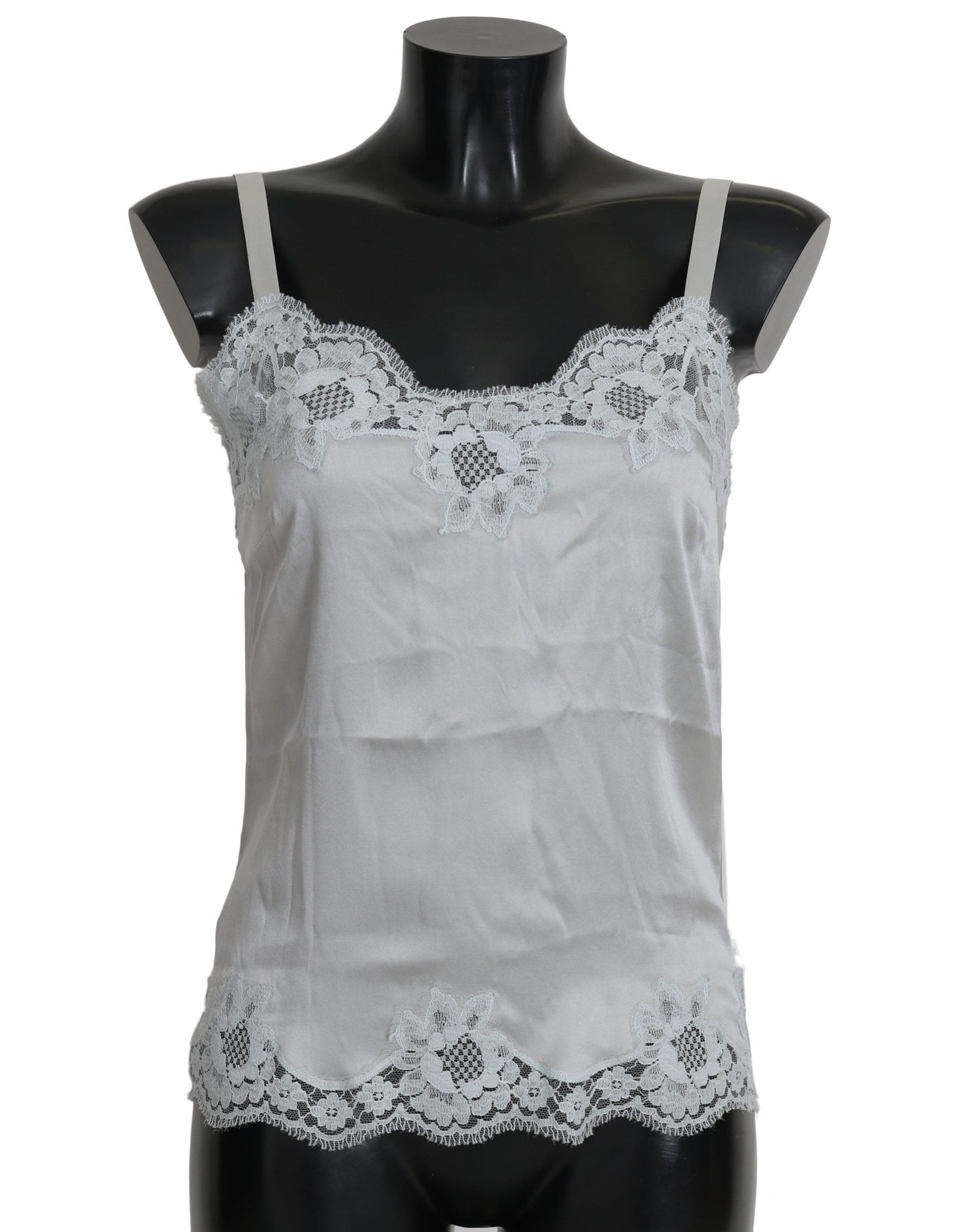 Dolce & Gabbana Grünes Seiden-Spitzenkleid Chemisole Lingerie