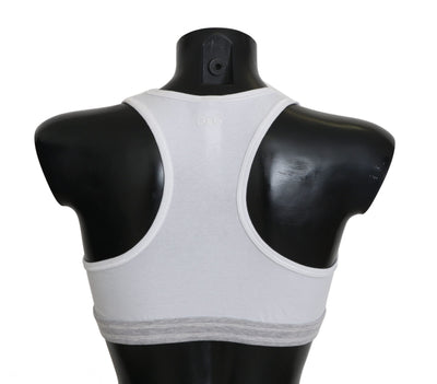Dolce & Gabbana Weißer Baumwoll-Sport-Stretch-BH Unterwäsche
