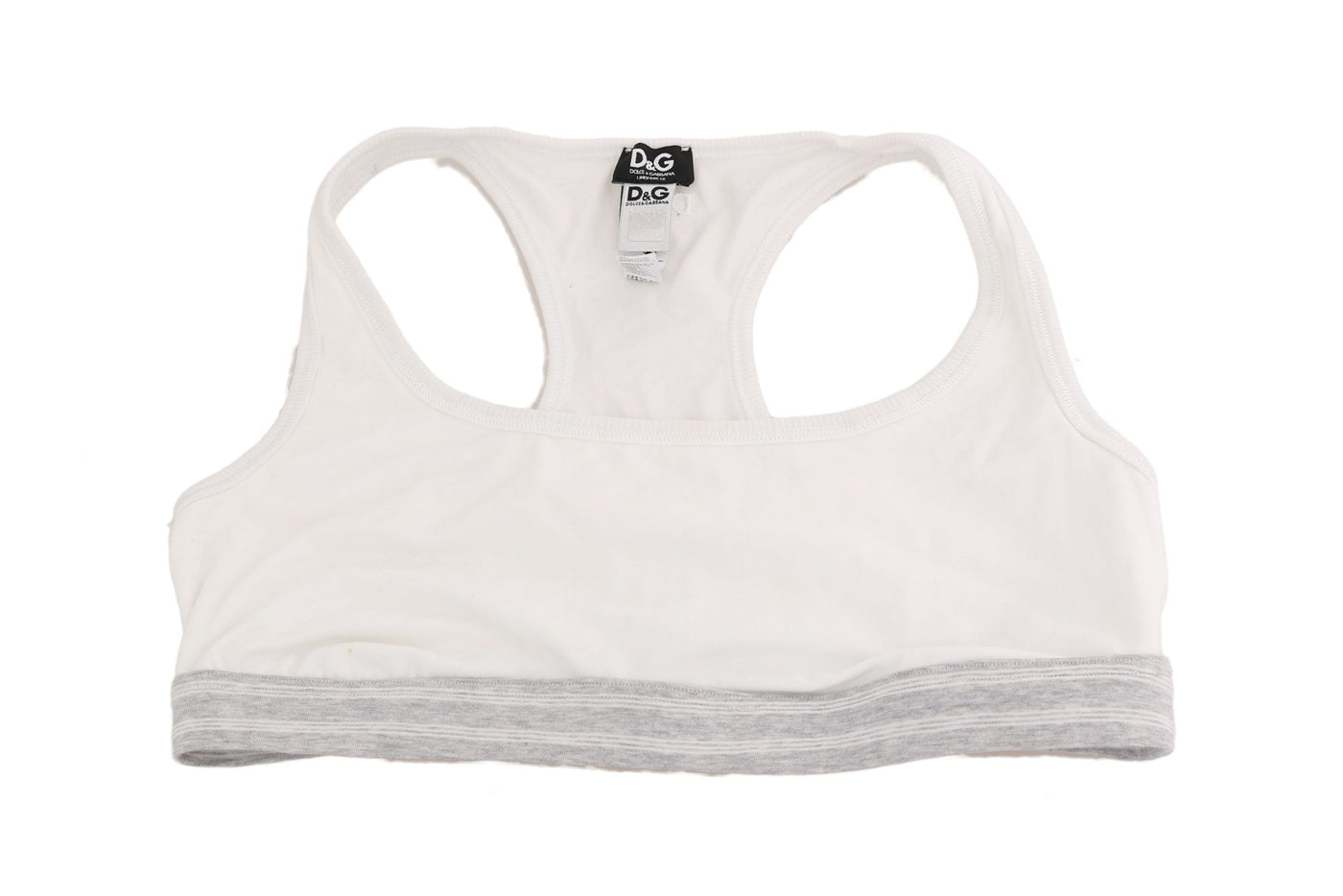 Dolce & Gabbana Weißer Baumwoll-Sport-Stretch-BH Unterwäsche