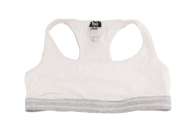 Dolce & Gabbana Weißer Baumwoll-Sport-Stretch-BH Unterwäsche