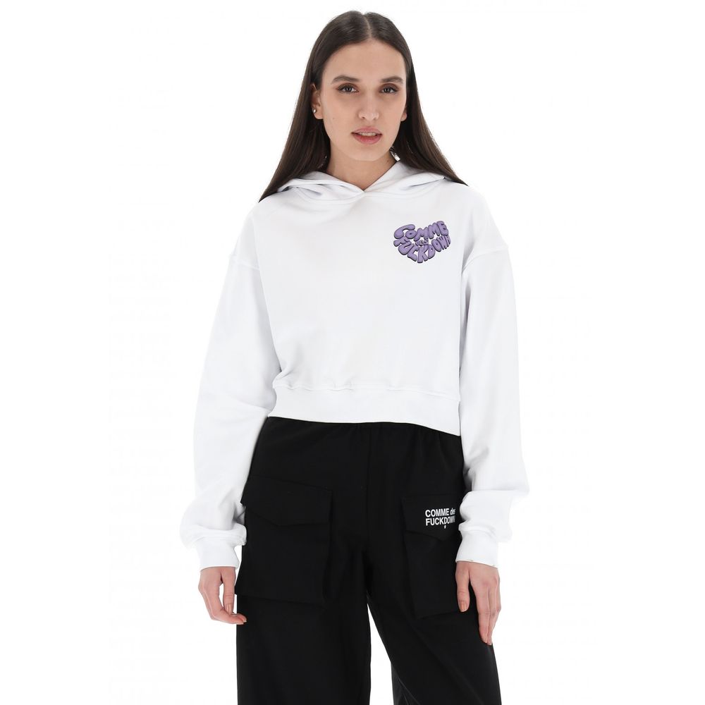 Comme Des Fuckdown Weißer Baumwollpullover