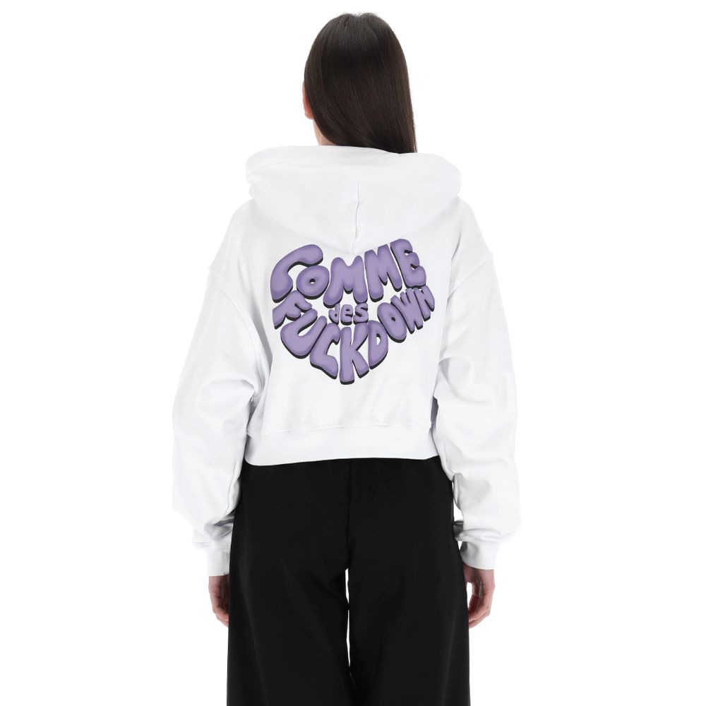 Comme Des Fuckdown Weißer Baumwollpullover
