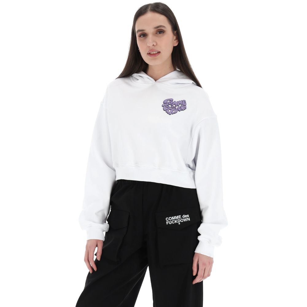 Comme Des Fuckdown Weißer Baumwollpullover
