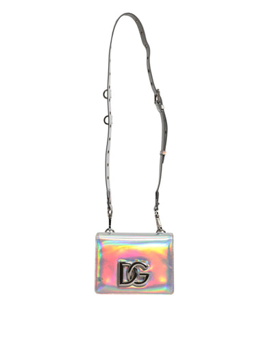 Dolce & Gabbana Holografische Umhängetasche in Metallic-Silber