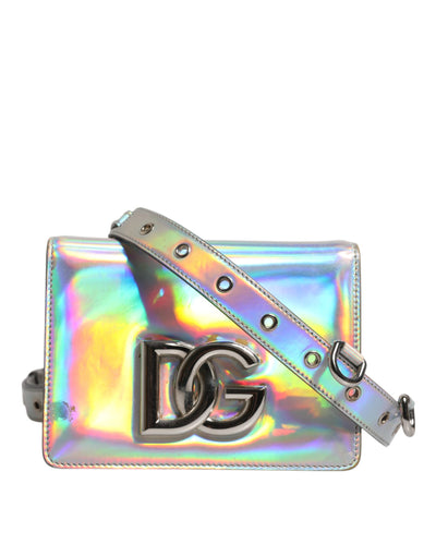 Dolce & Gabbana Holografische Umhängetasche in Metallic-Silber