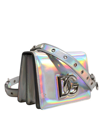 Dolce & Gabbana Holografische Umhängetasche in Metallic-Silber