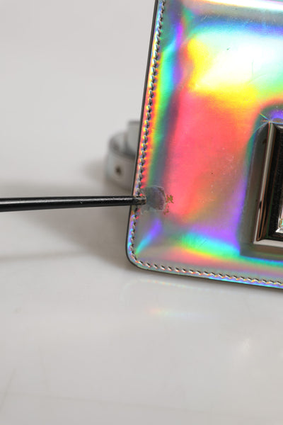 Dolce & Gabbana Holografische Umhängetasche in Metallic-Silber