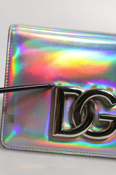 Dolce & Gabbana Holografische Umhängetasche in Metallic-Silber