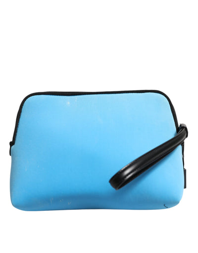 Dolce & Gabbana Blaue Nylon DG Logo Print Clutch Zip Pouch Tasche