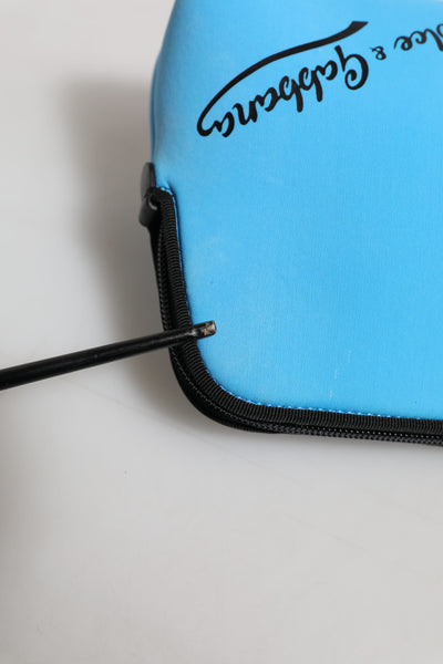 Dolce & Gabbana Blaue Nylon DG Logo Print Clutch Zip Pouch Tasche