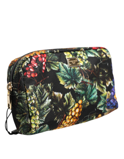 Dolce & Gabbana Multicolor Grape Print Clutch Logo Plaque Pouch Tasche
