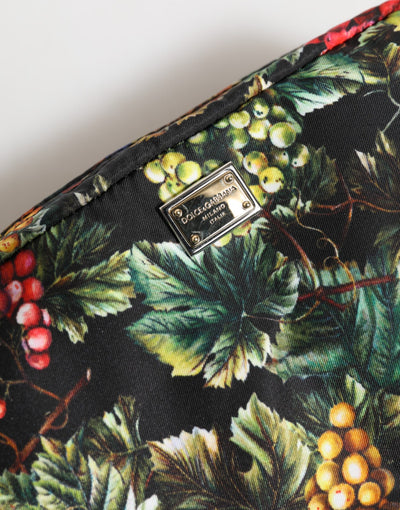 Dolce & Gabbana Multicolor Grape Print Clutch Logo Plaque Pouch Tasche