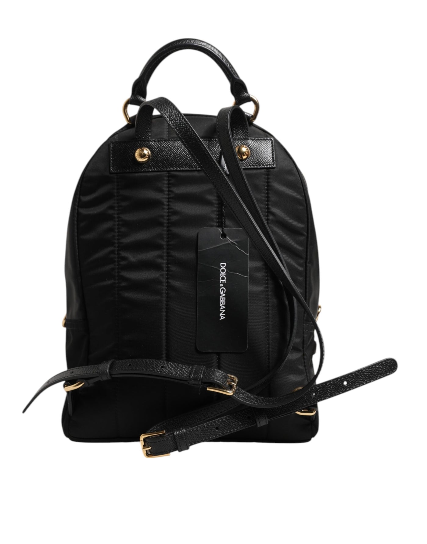 Dolce & Gabbana Schwarzes Nylon #DGFAMILY VULCANO verschönerte Rucksacktasche