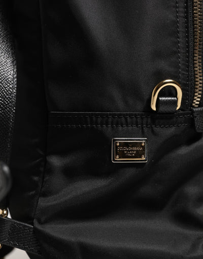 Dolce & Gabbana Schwarzes Nylon #DGFAMILY VULCANO verschönerte Rucksacktasche