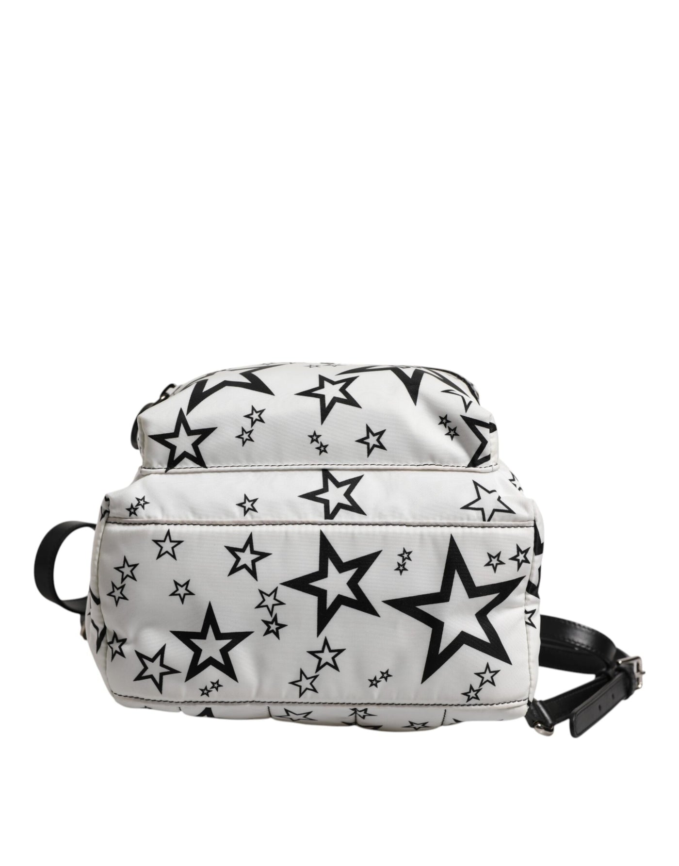 Dolce & Gabbana Weiße DG Sterne Druck Nylon Reise Rucksack Tasche