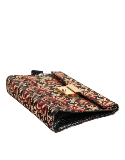 Dolce & Gabbana Multicolor Jacquard Floral Dokument Aktentasche Tasche