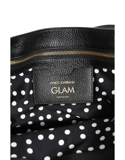 Dolce & Gabbana Braun Leopard GLAM Leder Logo Plaque Tote Bag